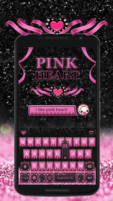 Pink Heart Kika Keyboard Theme APK logo