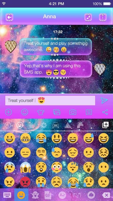 Galaxy Glitter Emoji Keyboard APK logo