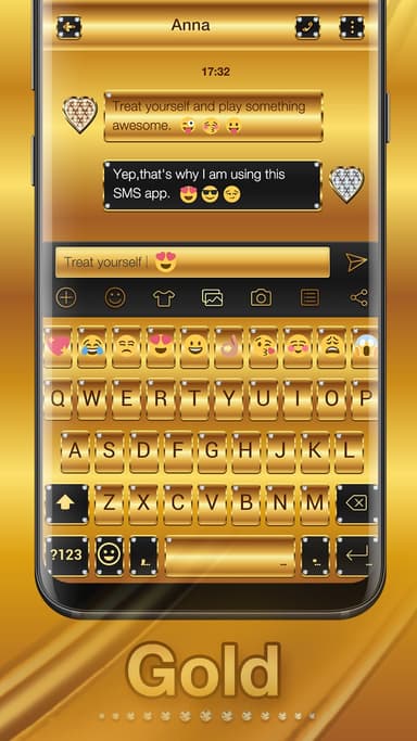 Gold Emoji Keyboard Theme APK logo