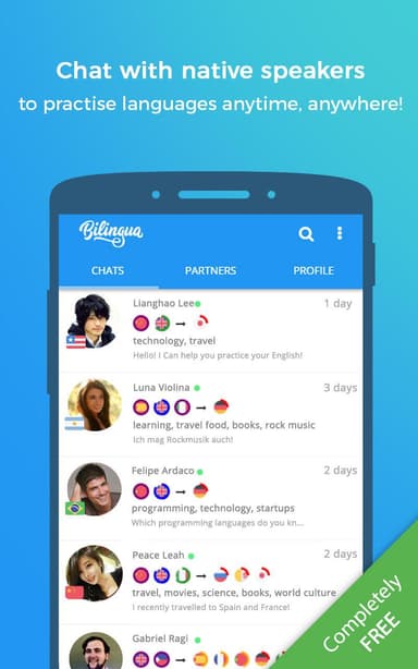 Bilingua - Language Exchange (Unreleased) APK logo