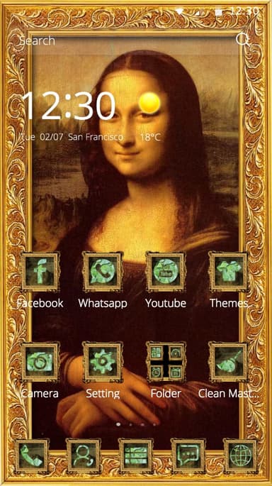 mona lisa theme painting smile APK logo