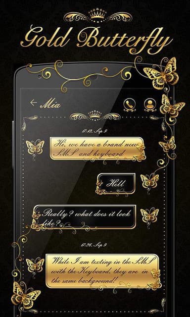 GO SMS GOLD BUTTERFLY THEME APK logo