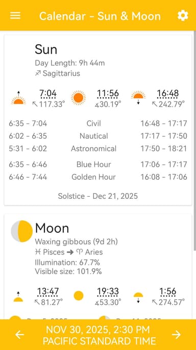 Calendar - Sun & Moon APK logo