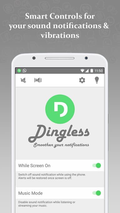 Dingless - Notification Sounds APK logo