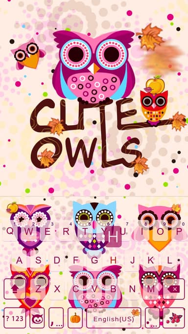 Cute Owls Emoji Keyboard Theme APK logo