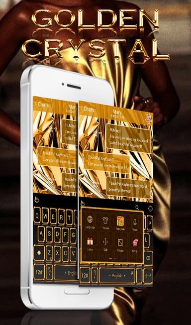 Golden Crystal Keyboard Theme APK logo
