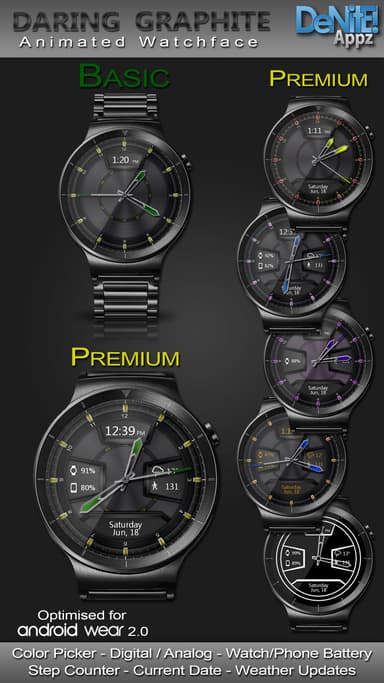 Daring Graphite HD Watch Face APK logo