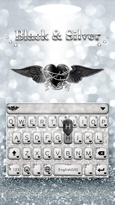 Black & Silver Kika Keyboard APK logo