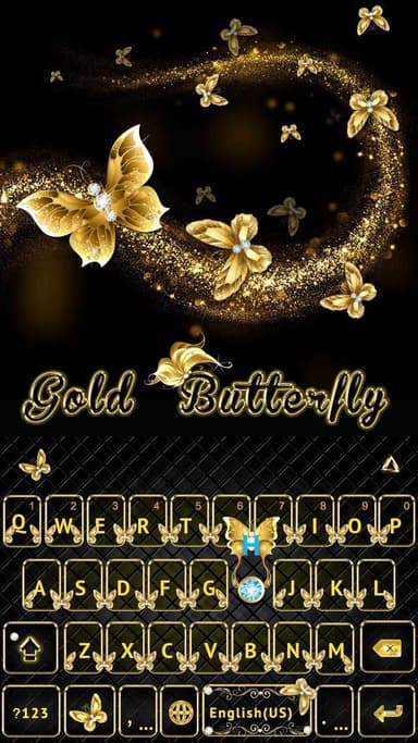 Gold Butterfly Kika Keyboard APK logo