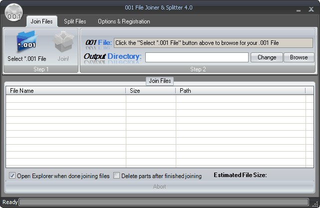 001 File Joiner and Splitter screenshot 1