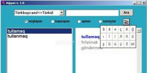 Ağgan Türk Lehçeleri Sözlüğü Programı 1.0 screenshot 1