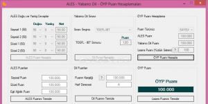 ALES - YDS - KPDS - ÖYP Puan Hesaplama Programı 1 screenshot 1
