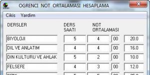 Aydsoft Öğrenci Not Ortalama Programı 1.00 screenshot 1