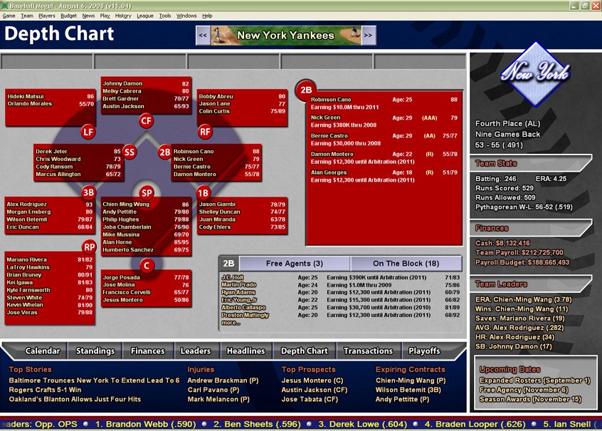 Baseball Mogul 2009 demo screenshot 1