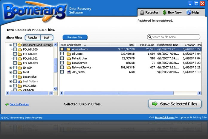 Boomerang Data Recovery screenshot 1