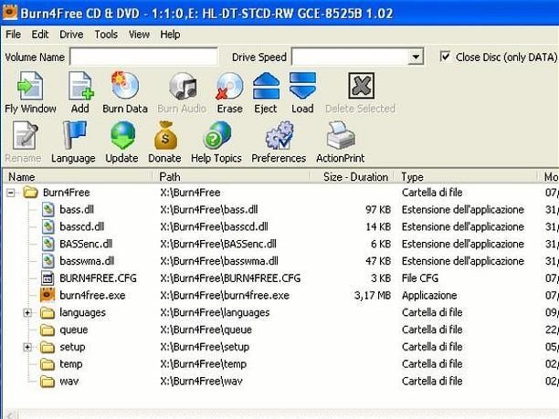 Burn4Free CD and DVD screenshot 1