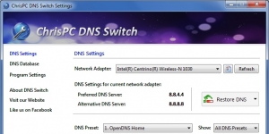 ChrisPC DNS Switch 3.30 screenshot 1