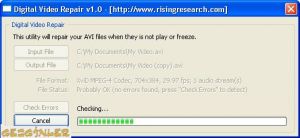 Digital Video Repair 3.1.0 Ücretsiz İngilizce 639 KB screenshot 1