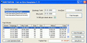 FAİZ VE SÜRE HESAPLAMA 1.12 screenshot 1
