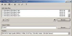 Free Video to DVD Converter 5.0.99.823 screenshot 1