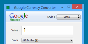 Google Currency Converter 1.0 screenshot 1