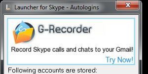 Launcher for Skype 1.6.8 screenshot 1
