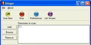 McAfee Labs Stinger 12.1.0.2058 Ücretsiz İngilizce 15.9 MB screenshot 1