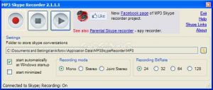 MP3 Skype Recorder 4.24 Ücretsiz İngilizce 5.8 MB screenshot 1