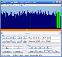 mp3DirectCut (Türkçe Yama) screenshot 1
