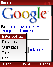 Opera Mini Advanced (MIDP 2) screenshot 1