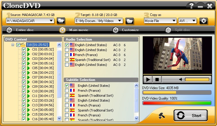 Slysoft CloneDVD screenshot 1
