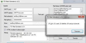 TD Çoklu Mail Gönderici 2.1 screenshot 1