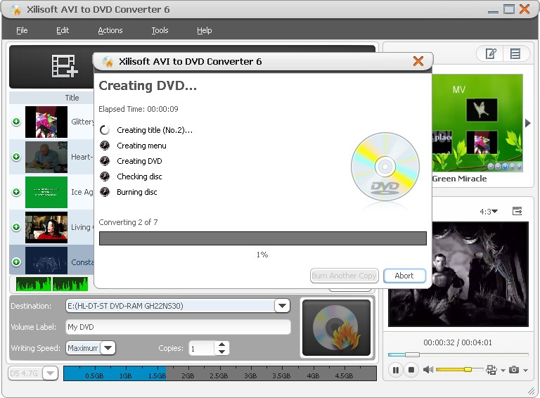 Xilisoft AVI to DVD Converter screenshot 1