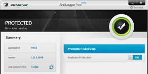 Zemana AntiLogger Free 1.8.2.320 screenshot 1