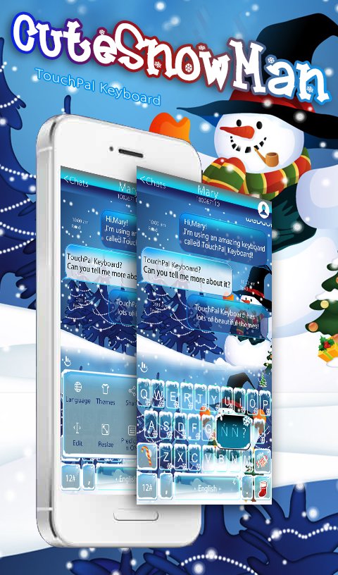 Cute Snowman Keyboard Theme APK screenshot 1