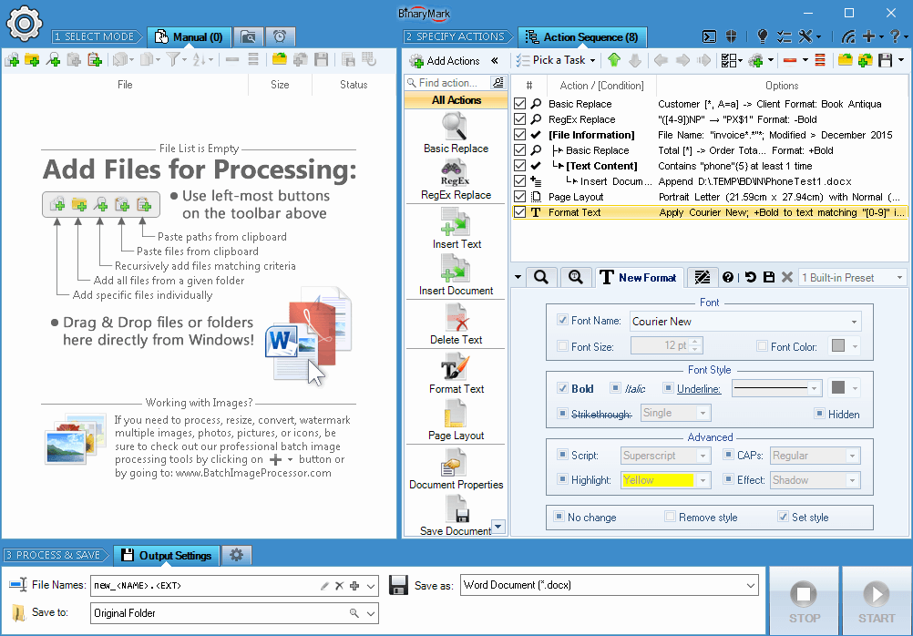 Batch Word Replace Free Edition screenshot 1