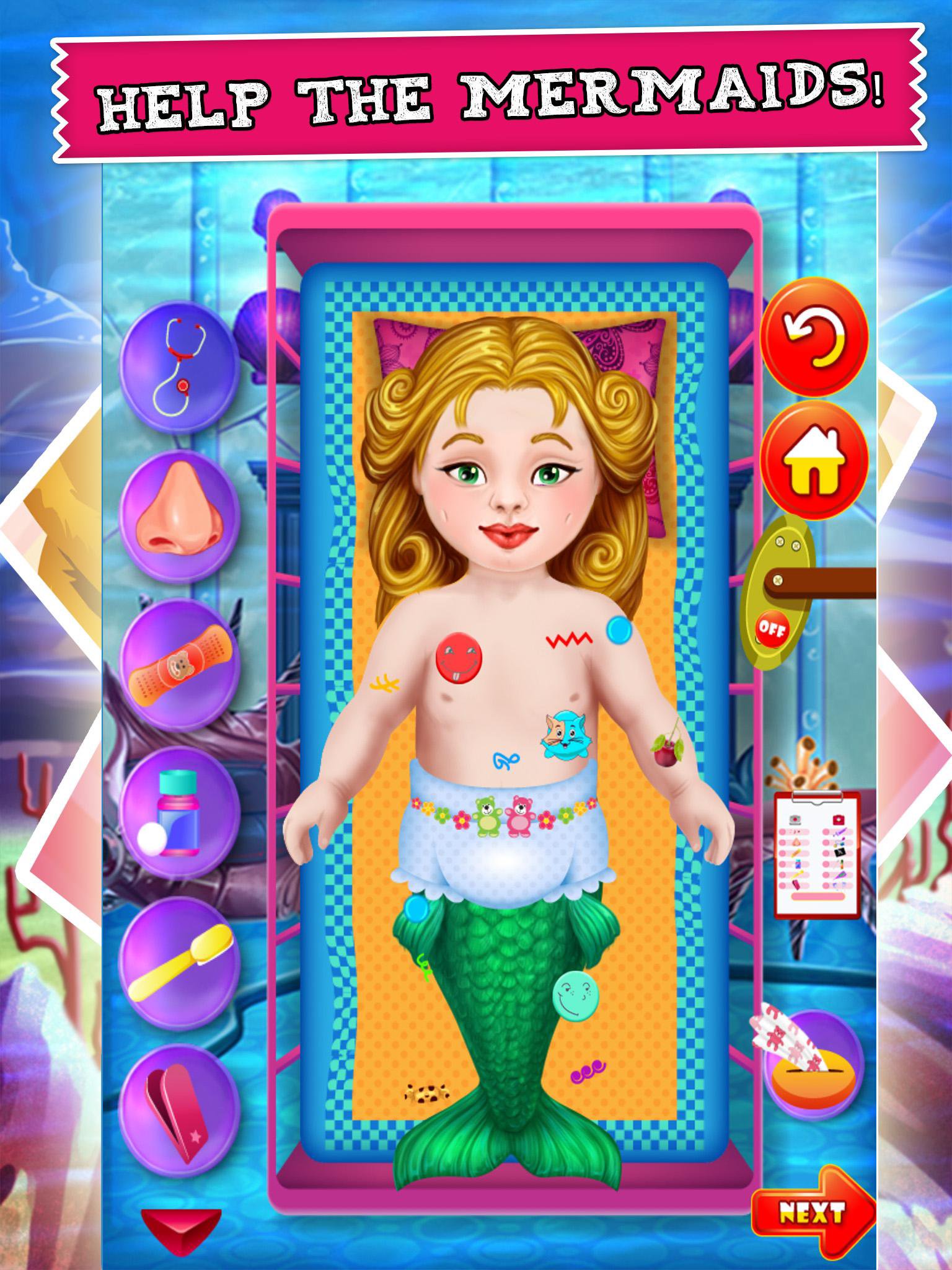 Bebek deniz kızı Hemşire Ve Doktor MUAYENE screenshot 1