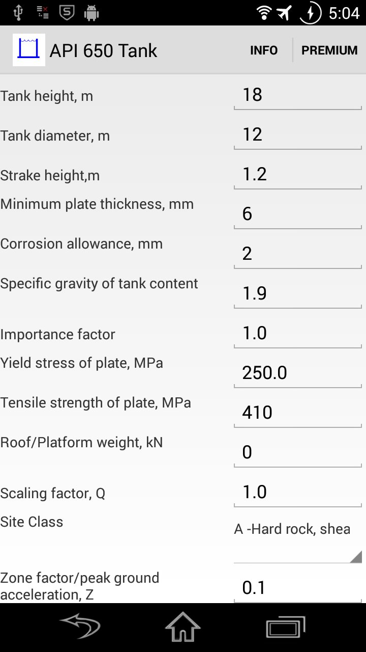 API 650 Tank Design APK screenshot 1