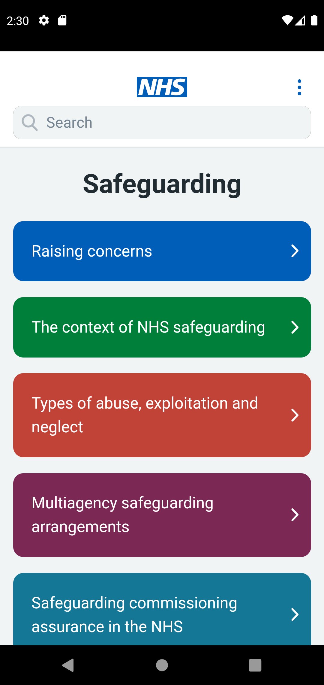 NHS Safeguarding Guide APK screenshot 1