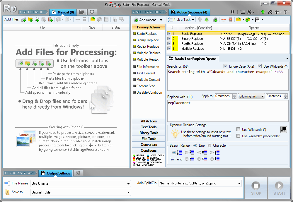 Batch File Replace Free Edition screenshot 1