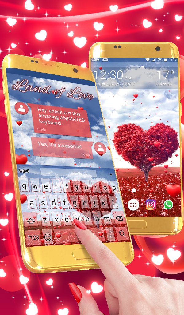 Land of Love Animated Keyboard APK screenshot 1