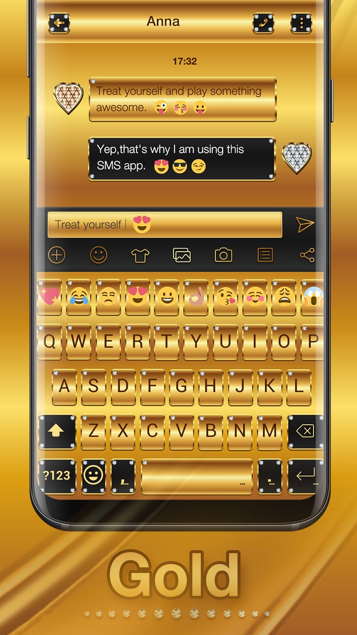 Gold Emoji Keyboard Theme APK screenshot 1