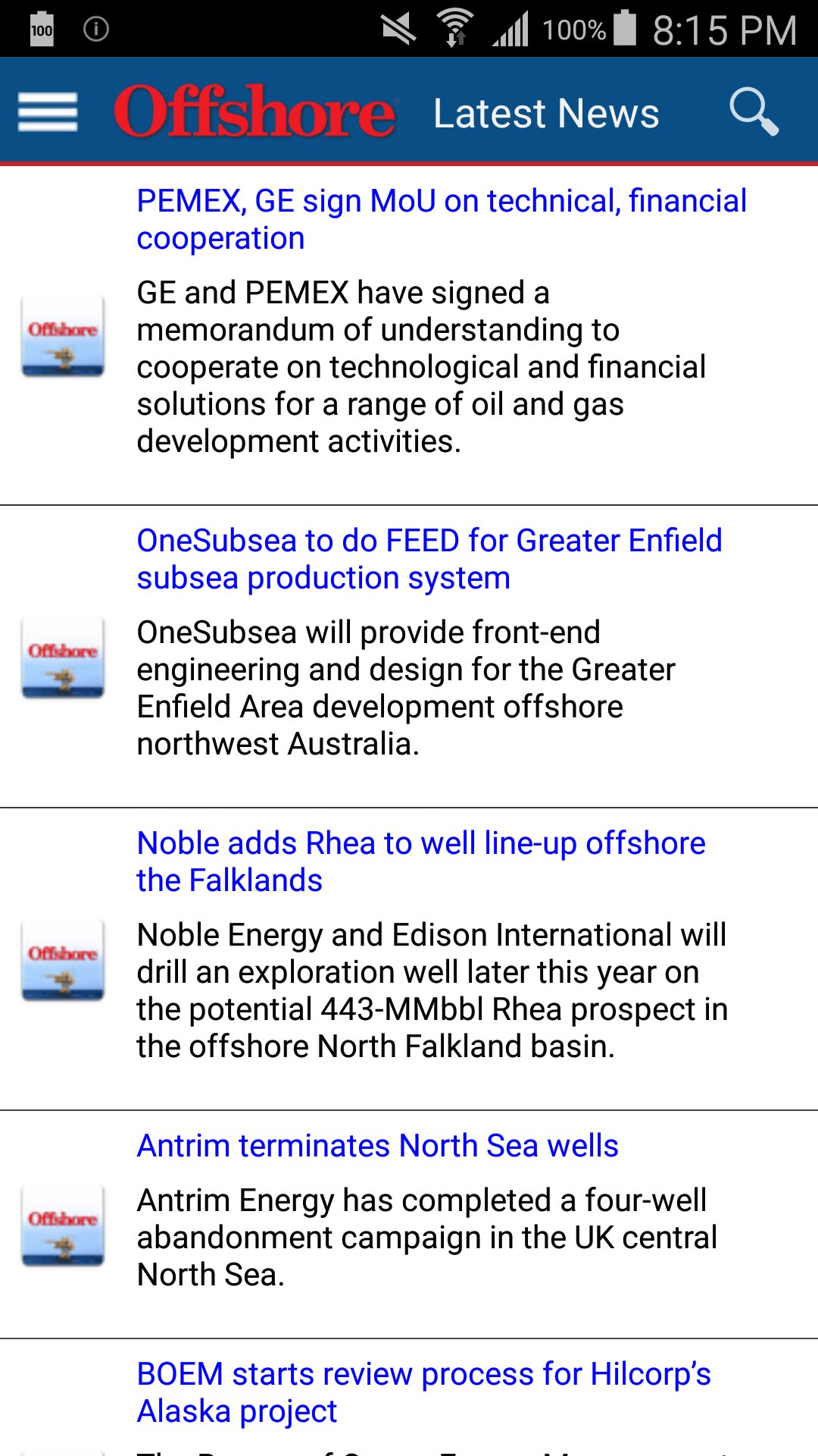 Offshore Oil & Gas News APK screenshot 1