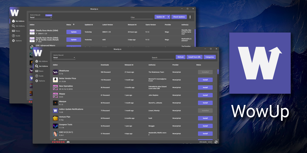 WowUp screenshot 1
