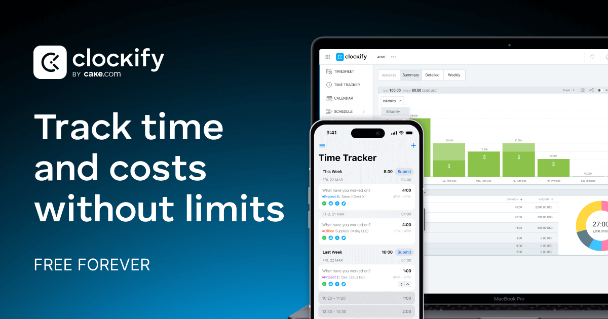 Clockify screenshot 1