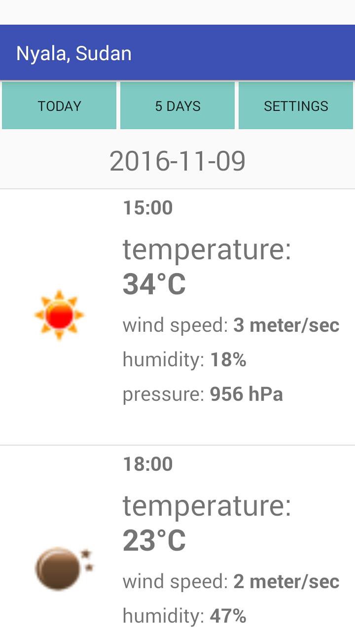 Nyala, Sudan Weather APK screenshot 1