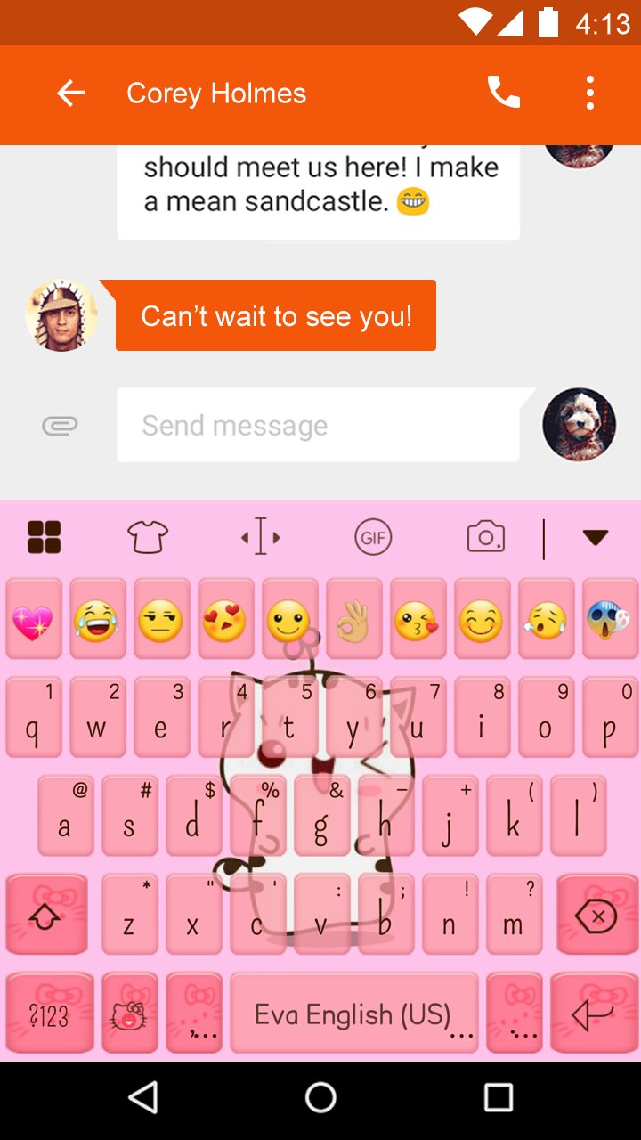 Çiçek Kitty Emoji Klavye MUAYENE screenshot 1