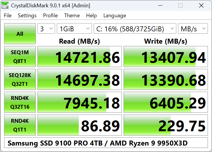 CrystalDiskMark screenshot 1