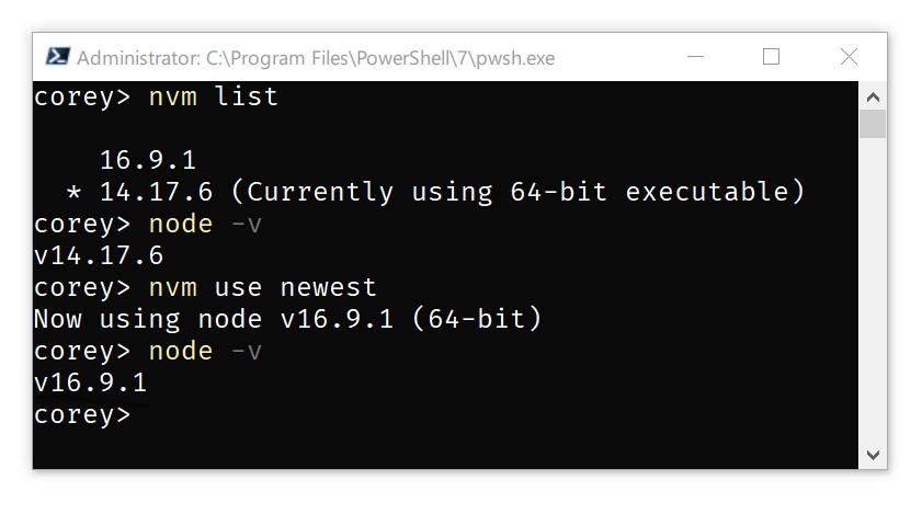 NVM for Windows screenshot 1