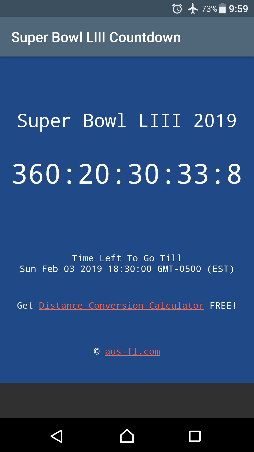 2017 Super Bowl Gün geri Sayım MUAYENE screenshot 1